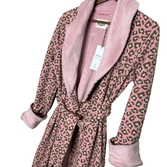 UGG Duffield II Double Knit Fleece Luxurious Pink Heather Robe - Picture 11 of 16